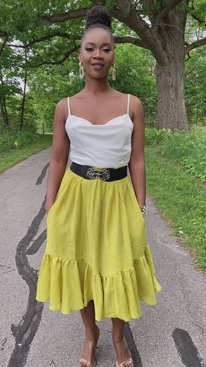 Sisi Ruffle Dress (Lemongrass)