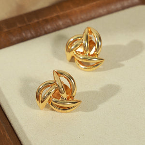 18K Gold-Plated Geometric Stud Earrings