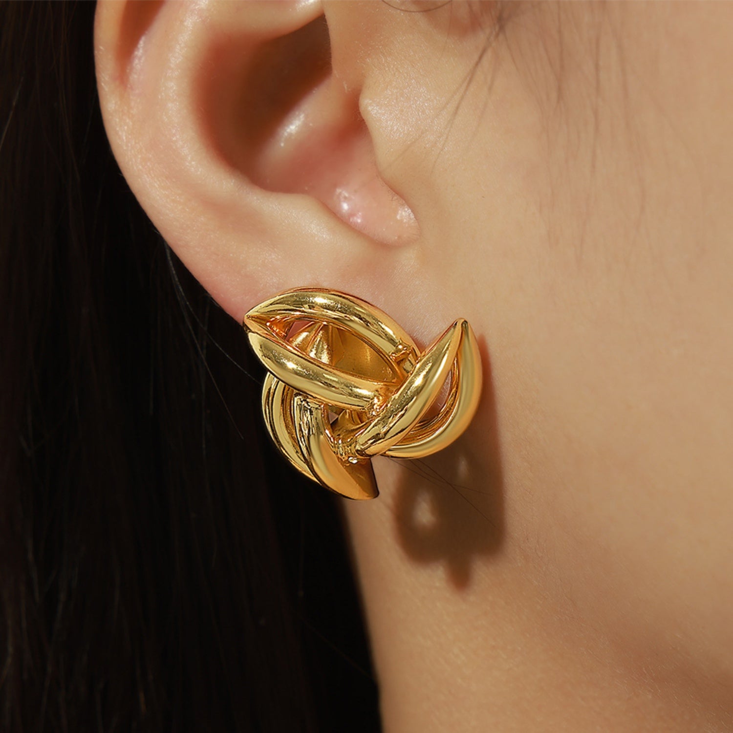 18K Gold-Plated Geometric Stud Earrings