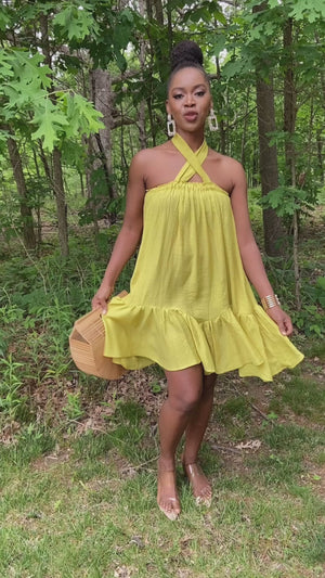 Sisi Ruffle Dress (Lemongrass)