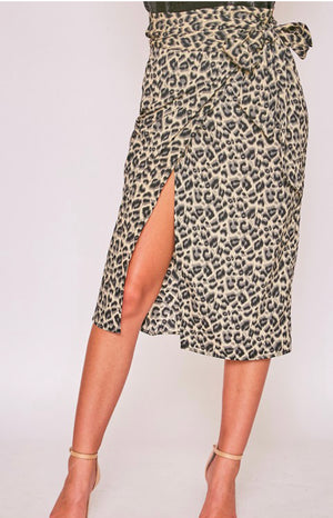 Fifi Leopard wrap skirt